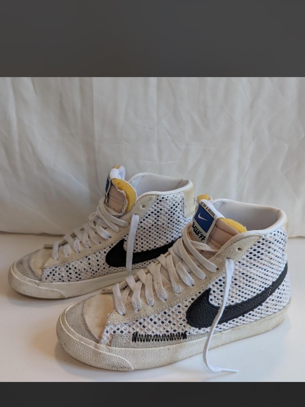 Nike after and reveal Blazer -HighTop Sneakers with Black Swoosh Hard to find